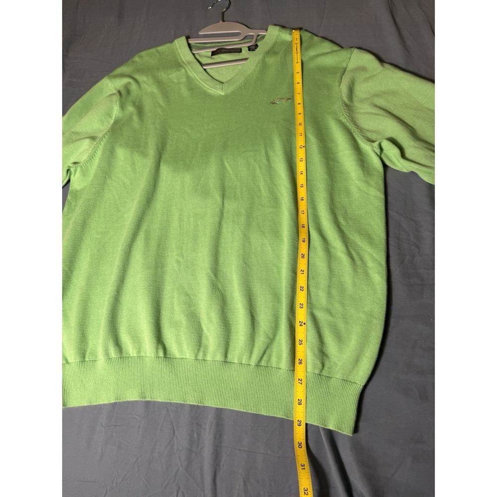 Greg Norman Med‎ Pull Over Golf Sweater Long Sleeve V Neck light green XL - Picture 6 of 11